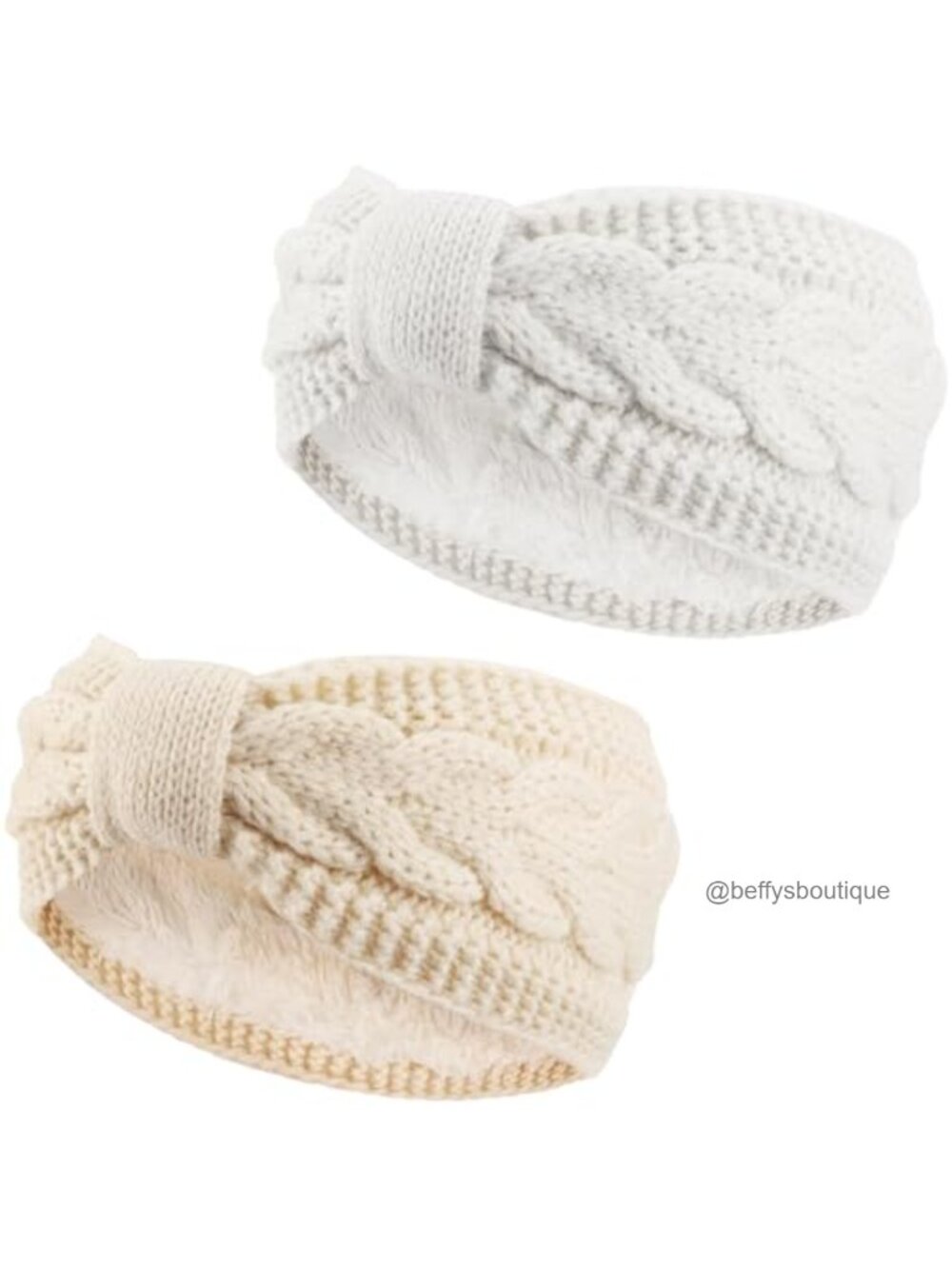 Wool Blend Fleece Lined Knit Ear Warmers Winter Headband